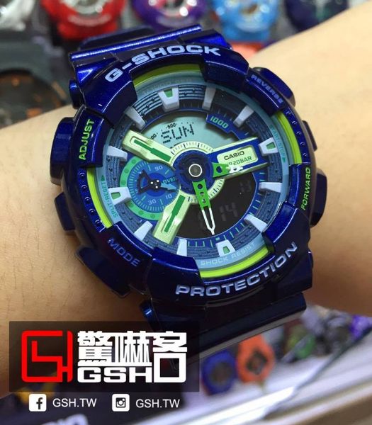 圖片 G-SHOCK 指針數位雙顯休閒錶-亮面-藍彩 GA-110MC-2A