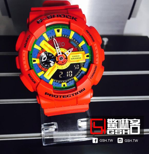 圖片 G-SHOCK 指針數位雙顯運動錶 - 紅樂高 GA-110FC- 1