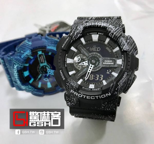 圖片 G-SHOCK 指針數位雙顯運動錶 - 潑墨黑 - GA-110TX-1A