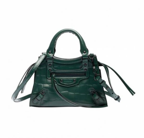 圖片 Balenciaga 迷你小牛皮鱷魚紋 Neo 包 綠色