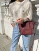 圖片 Celine 袖珍型敲打小牛皮 Nano Luggage 包 金釦 淡酒紅色