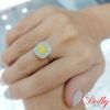 圖片  GIA 18K金天然黃彩鑽Fancy Yellow 0.50克拉鑽石戒指