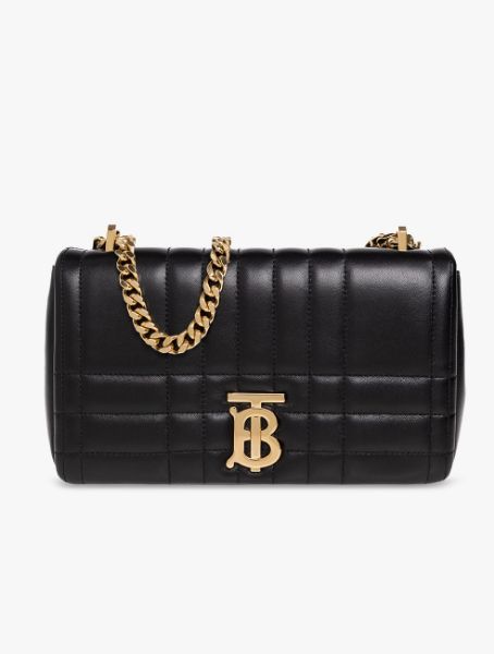 圖片 Burberry 80595091 Lola 絎縫皮革小號蘿納包 黑色金釦﻿