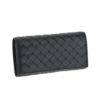 圖片 Bottega Veneta 651368 Flap 小羊皮編織翻蓋長夾 黑色