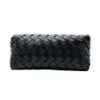 圖片 Bottega Veneta 經典小號寬編織皮革斜背包(680255-黑)