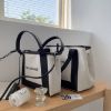 圖片 BALENCIAGA NAVY系列 CABAS S白色帆布包