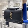 圖片 Saint Laurent 533026 YSL 光滑小牛皮 Sunset WOC銀鍊包 黑色金字Logo