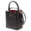 圖片 Prada 1BA217 小款 Double Saffiano Panier 皮革水桶包 黑色