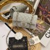圖片 CHANEL 23C灰綠羊皮淡金釦20CM