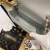 圖片 CHANEL 23C灰綠羊皮淡金釦20CM