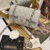 圖片 CHANEL 23C灰綠羊皮淡金釦20CM