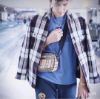 圖片 Burberry Vintage 80101521 格紋拼皮革斜背包