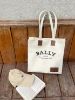 圖片 Bally Crystalia Logo皮標帆布托特包 自然色