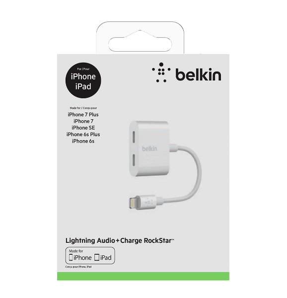  Belkin 音頻轉接線 Lightning Audio + Charge RockStar分插器