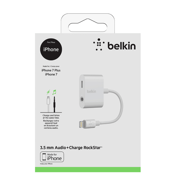 Belkin 音頻轉接線 Lightning + 3.5mm耳機分插器
