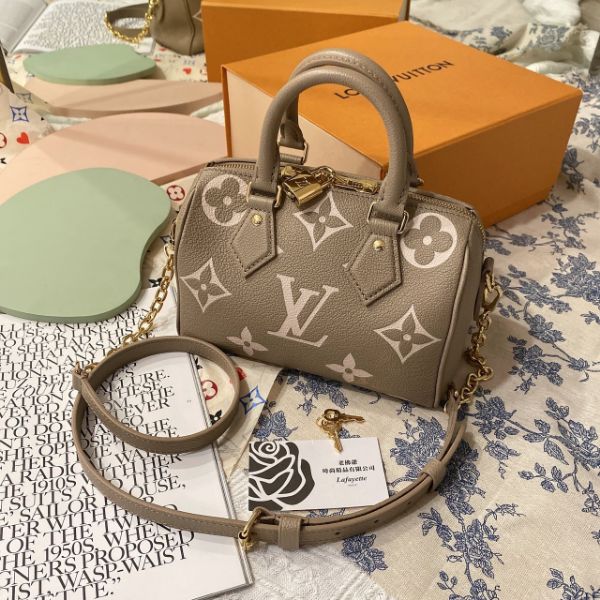 圖片 LOUIS VUITTON M46575 奶茶色壓紋波士頓 20cm