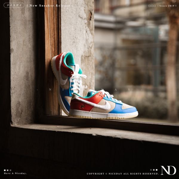 圖片 NICEDAY 代購 Nike Dunk Low 兔年限定 拼接 藍紅 FD4203 111