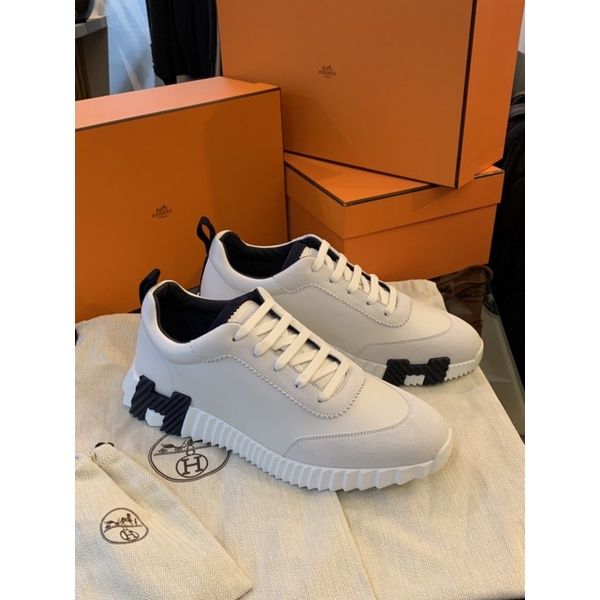 圖片 Hermes 愛馬仕 經典白色 皮革設計2023 新款 H Logo球鞋