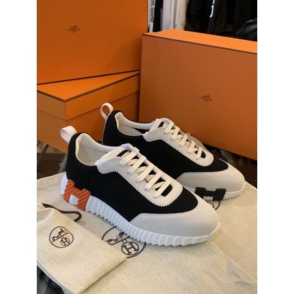 圖片 Hermes 經典 黑橘配色 H logo設計 球鞋