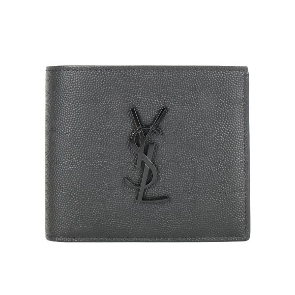 圖片 SAINT LAURENT YSL 男款經典黑色YSL字體短夾 453276BTY0U 1000