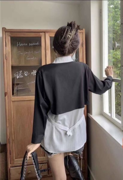 圖片 春夏☀️新品 假兩件短外襯衫