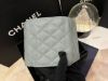 圖片 Chanel 藍綠色新款三折短夾荔枝金釦