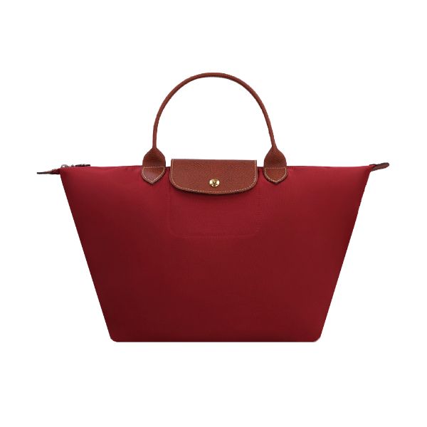 圖片 LONGCHAMP 經典基本款 短把手折疊手提包 M號 酒紅色 L1623089P59
