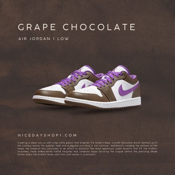 圖片 NICEDAY 代購 Nike Air Jordan 1 Low 摩卡葡萄 553558-215