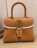 圖片 Delvaux Rodeo 粒紋小牛皮中款 Brillant MM包 焦糖色