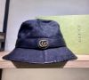 圖片 GUCCI 雙G金扣帆布漁夫帽黑 S