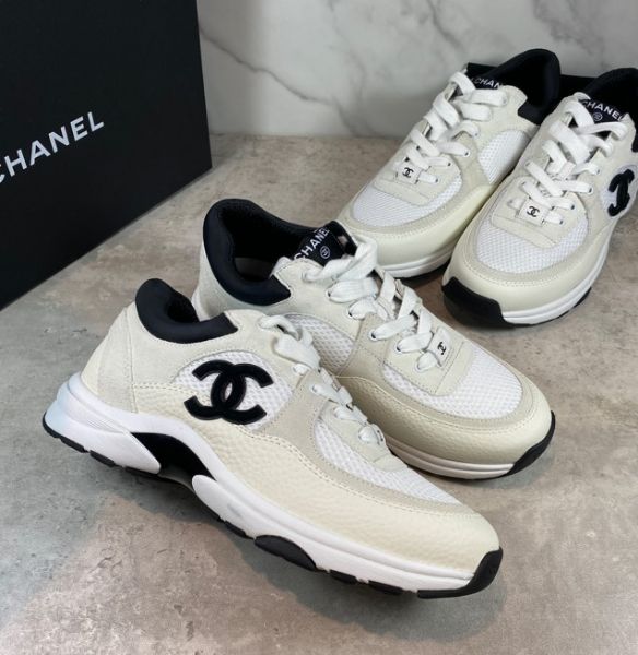 圖片 CHANEL 皮革拼接運動鞋