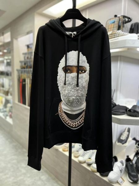 圖片 Ih Nom Uh Nit 怪奇物語 男女同款 珍珠面罩 連帽純棉衛衣上衣 黑色 S/M/L/XL