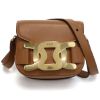 圖片 Tod's Catena 光澤小牛皮翻蓋馬鞍包 焦糖色 ﻿TODS