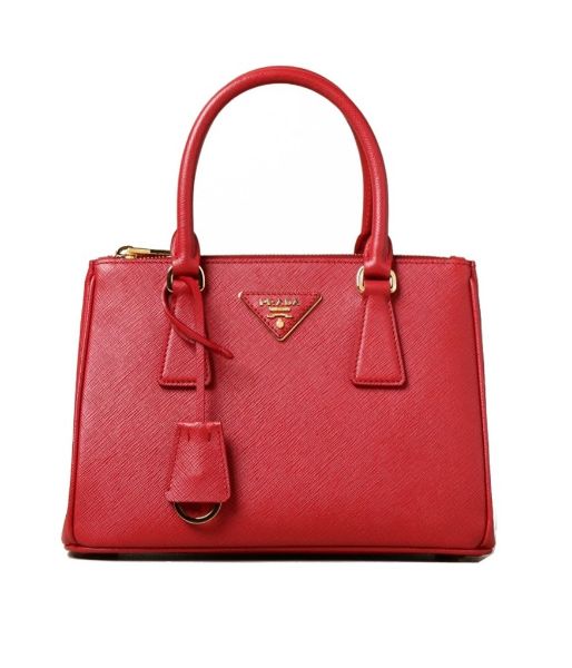 圖片 Prada 1BA863 倒三角標 Saffiano 小牛皮小款Galleria 殺手包 火紅色