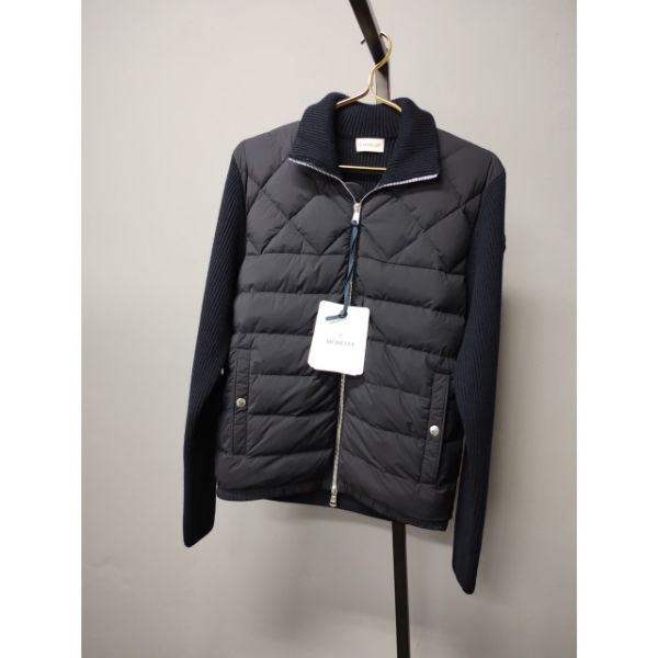 圖片 MONCLER 菱格線條羽絨針織拼接外套