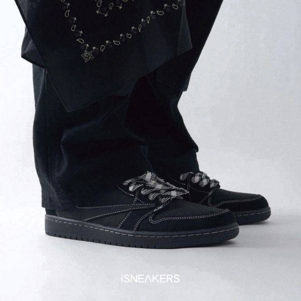 圖片 iSNEAKERS｜Travis Scott x Air Jordan 1 OG “Black/Phantom” 黑武士 DM7866-001