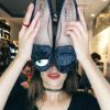 圖片 Chiara Ferragni CF808 深藍色銀色滾邊眨眼低跟樂福鞋 IT 35/36/38