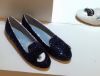 圖片 Chiara Ferragni CF808 深藍色銀色滾邊眨眼低跟樂福鞋 IT 35/36/38
