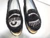 圖片 Chiara Ferragni CF1219 黑白對比亮片眨眼低跟樂福鞋 IT 36/38