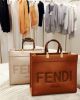 圖片 Fendi 8BH372 大款 Sunshine Shopper 小牛皮購物包 棕色﻿