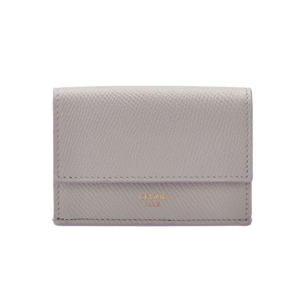 圖片 CELINE 小牛皮扣式零錢袋三折短夾 淺紫色  10E603BEL.32LG