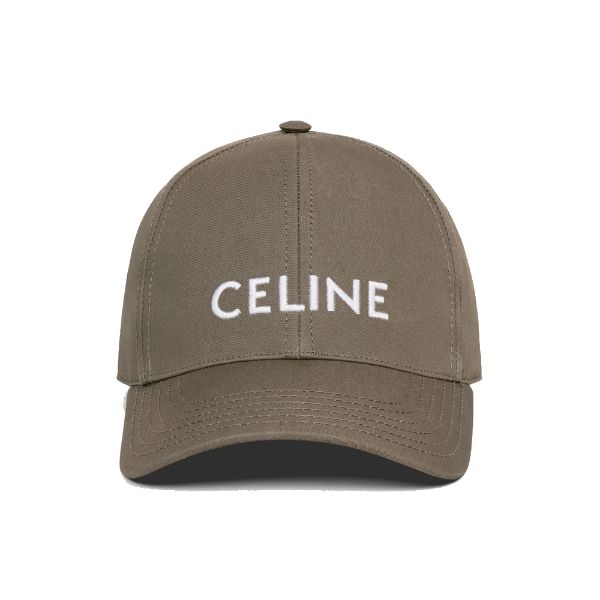 圖片 CELINE 刺繡LOGO 棉質棒球帽 軍綠色  2AUA1969P.02MK