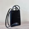 圖片 Balenciaga logo Shopping 黑色皮革手機包
