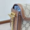 圖片 Gucci 1955 Horsebit 金扣GG老花棕色肩背二合一鍊包