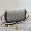 圖片 Gucci 1955 Horsebit 金扣GG老花棕色肩背二合一鍊包