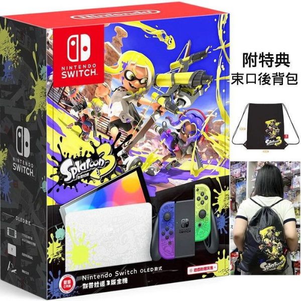 圖片 任天堂 SWITCH NS OLED 主機 漆彈大作戰3 斯普拉遁3 SPLATOON 3 限量版 限定版 公司貨 台中