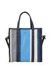 圖片 【現貨在台】BALENCIAGA Bazar  S 小款 皮革 藍白灰 條紋 購物包 托特包 