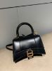 圖片 Balenciaga 592833 Hourglass XS Box小牛皮沙漏包 黑色