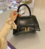 圖片 Balenciaga 593546 小款 Hourglass S 小牛皮沙漏包 金釦/黑色