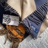 圖片 Hermès 100%羊絨幾何流蘇圍巾